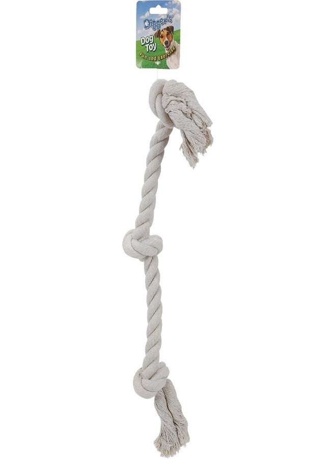 Boss Pet لعبة شد للكلاب من حبل قطني أبيض على شكل عظمة من ديجرز، حجم كبير جدًا - Image 2