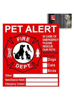 Pet Alert Stickers - Pets Rescue Stickers | Please Rescue Pets | Pet Alert Safety Fire Rescue Sticker | UV Fade Resistant | Pet Alert Safety Rescue Sticker | Pet Inside Save Pet Sticker