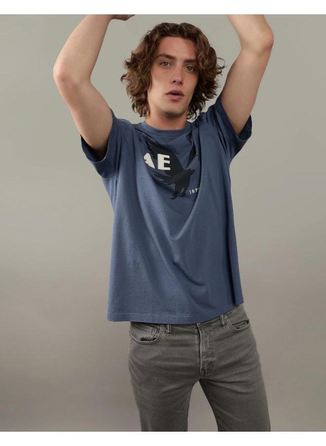 American Eagle Logo Detail Crew Neck T-Shirt  - Image 1