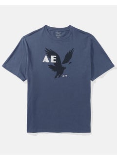 American Eagle Logo Detail Crew Neck T-Shirt  - Image 3