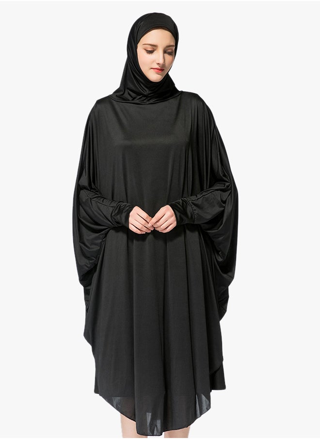 ماركة غير محددة عباية بحجاب (رداء رسمي تقليدي) أسود  - Image 1