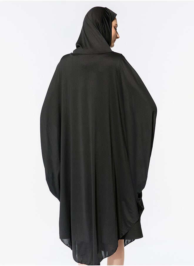 ماركة غير محددة عباية بحجاب (رداء رسمي تقليدي) أسود  - Image 2