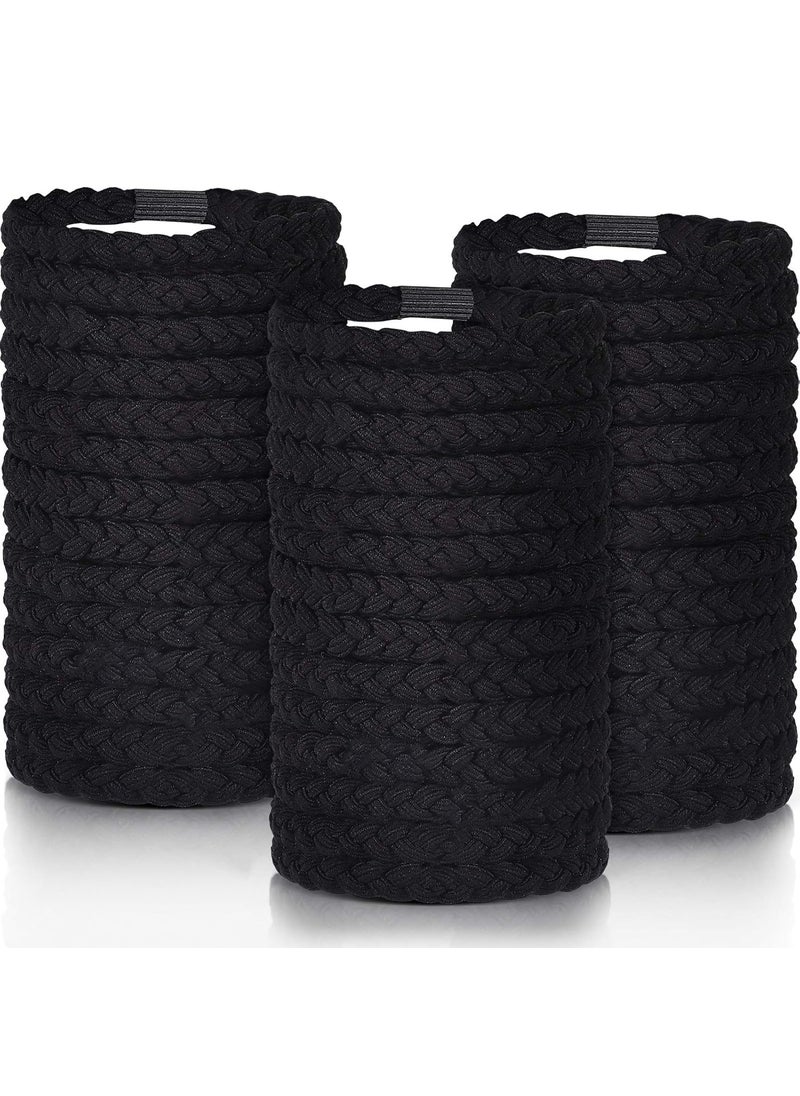 Chuangdi 40 Pieces Cotton Hair Ties Braided Bands Elastic Hair Ties Ropes Braided Ponytail Holders Accessories for Women GirlsBlack 