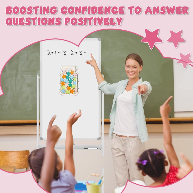 Pisngek Magnetic Reward Jar for Kids â€“ Star Jar Reward System, Behavior Classroom Incentive Jar with Fun Star Chart, Suitable for Teachers Parents (Mason Jar with Stars, Kids Motivational Tool) - Image 3