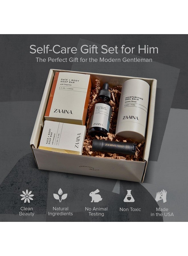 Zaaina Men's Self Care Package - Men's Luxury Body Self Care Kit, Spa Gift Basket, Christmas Gifts for Men, Men's Skin Care Routine Kit- Travel Size Toiletries, Men's Care Package, , At Home Spa Kit for Men - by ZAAINA - Image 2