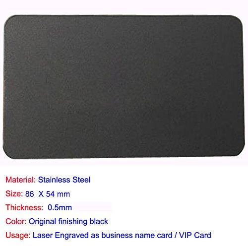 Ebamaz Metal Business Cards Tablet Thick 86X54mm Pack of 10PCS (Stainless Steel 0.5mm thickness, Original Finishing Black, Blank) - Image 2