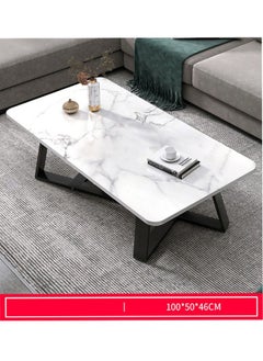 KLNAMAEAAN White Marble finish Top Modern Living Room Home Sofa Table  - Image 1