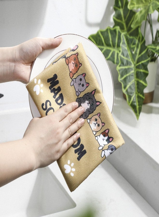 FuWeave 6 Pcs Kitchen Dish Towels Gifts for Women Farm Animal Dishcloth 16 x 24 Inches Farmhouse Tea Hand Towel Decorative for Bathroom Kitchen Housewarming Gifts(Cat) - Image 4