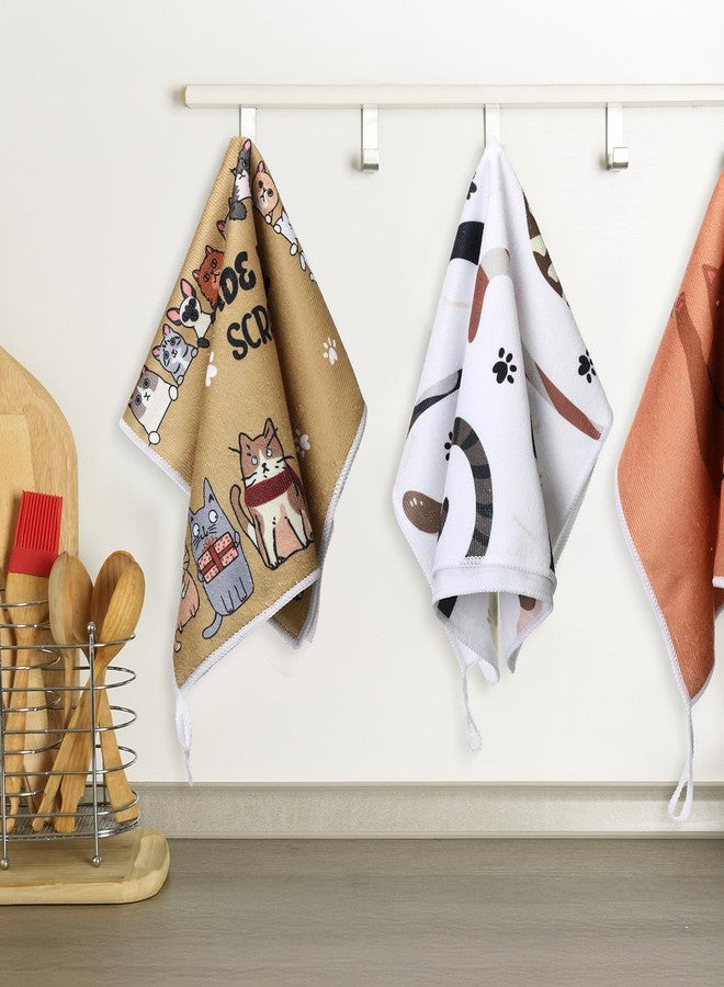 FuWeave 6 Pcs Kitchen Dish Towels Gifts for Women Farm Animal Dishcloth 16 x 24 Inches Farmhouse Tea Hand Towel Decorative for Bathroom Kitchen Housewarming Gifts(Cat) - Image 5