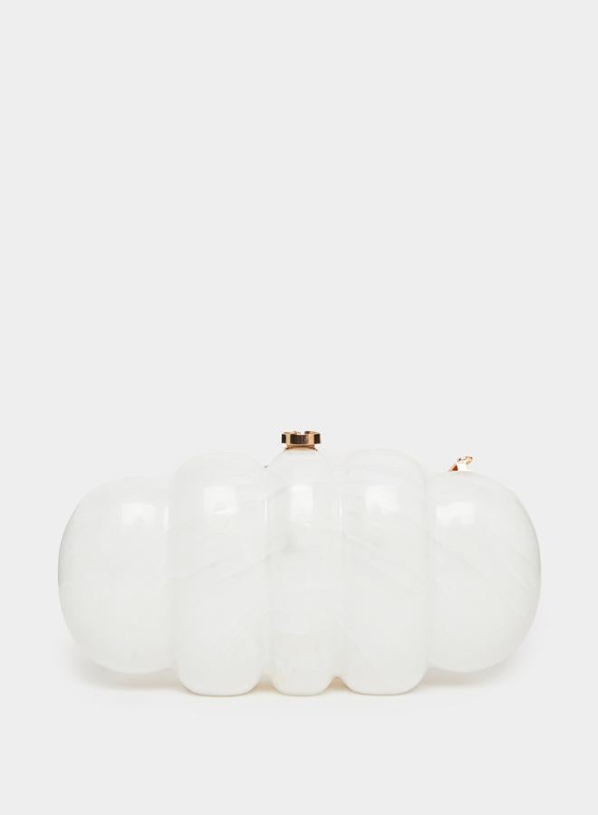 Styli White Acrylic Clutch with Chain Strap - Image 2