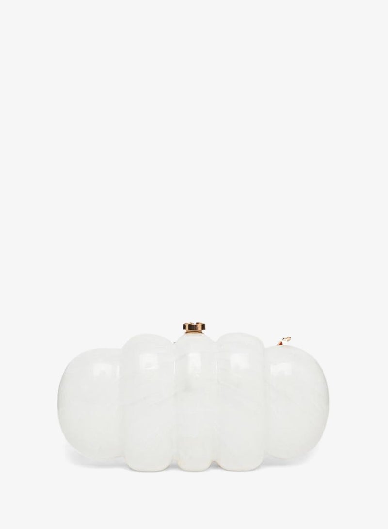 Styli White Acrylic Clutch with Chain Strap - Image 2