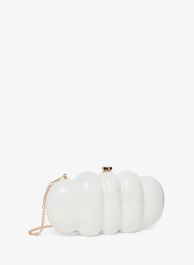Styli White Acrylic Clutch with Chain Strap - Image 1