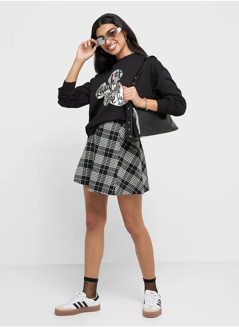 Disney Mickey Oversize Foil Print Sweatshirt