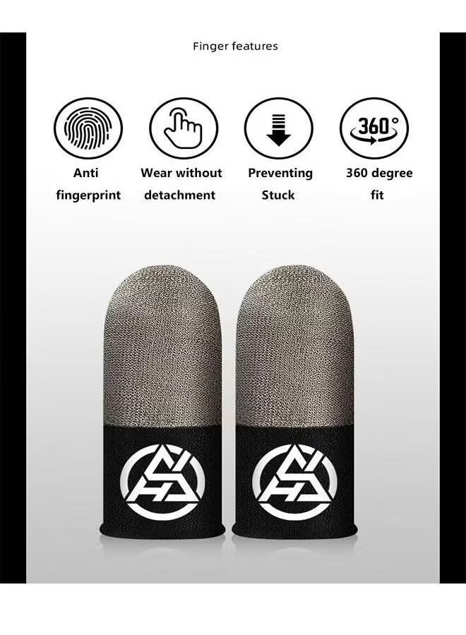 Pure Silver Fiber Gaming Finger Sleeves - High Sensitivity for PUBG Mobile & Free Fire - Anti-Sweat, Anti-Smudge, No Lag, Comfort Fit 2 Pairs（4pcs） - Image 4