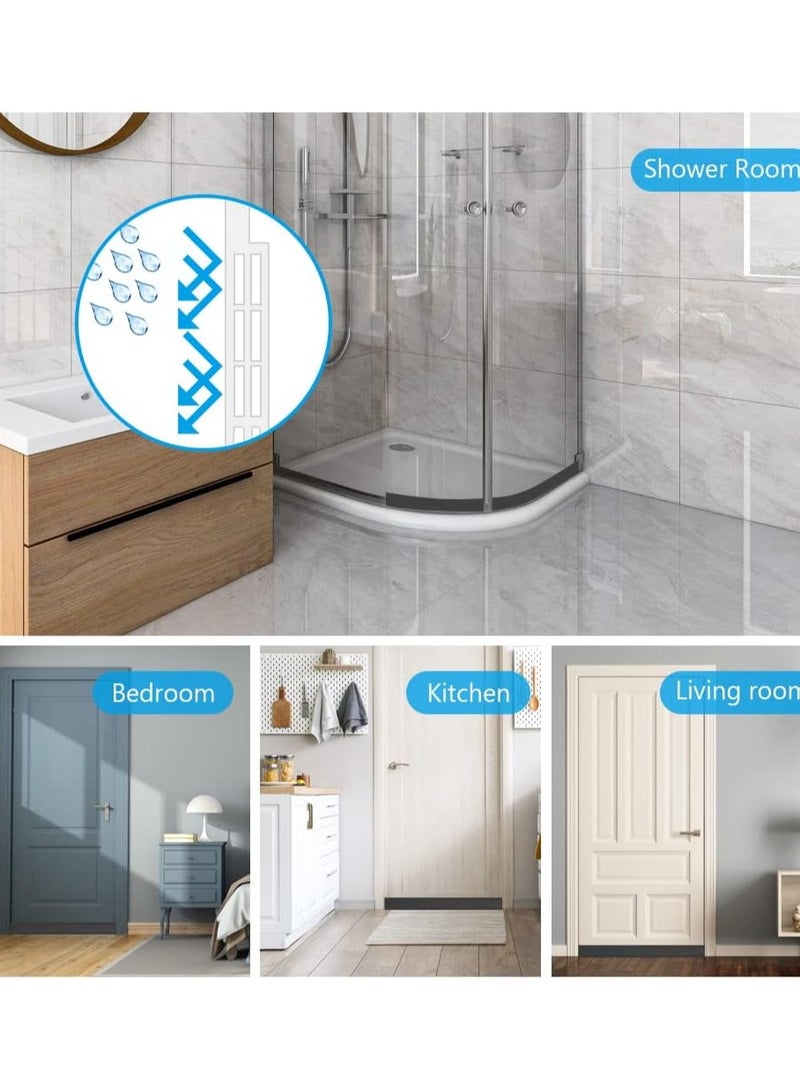 Excefore 2 Pack Door Draft Stopper Under Door Seal, 2" x 39" Cutable Soundproof Door Seal, Adhesive Under Door Sweep for Exterior & Interior Doors Dust and Noise Insulation Weather Stripping (Black) - Image 3