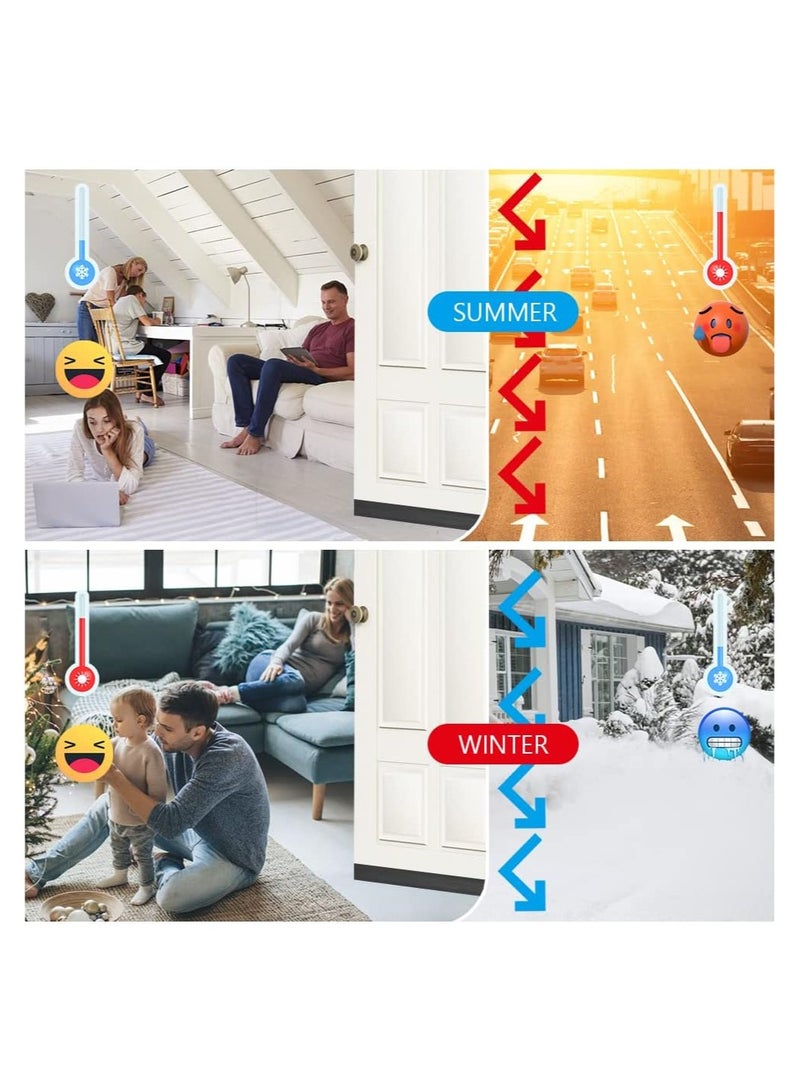 Excefore 2 Pack Door Draft Stopper Under Door Seal, 2" x 39" Cutable Soundproof Door Seal, Adhesive Under Door Sweep for Exterior & Interior Doors Dust and Noise Insulation Weather Stripping (Black) - Image 4