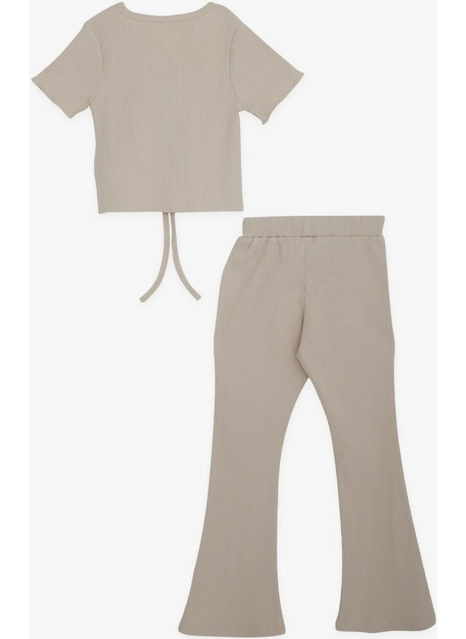Breeze Girl's Spanish Leg Tights Crop Suit, Age 5-10, Beige