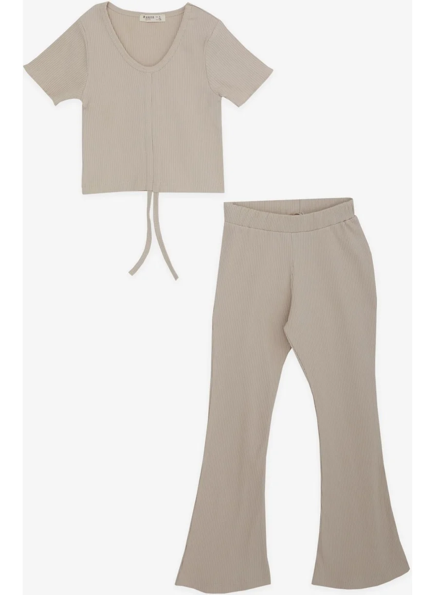 Breeze Girl's Spanish Leg Tights Crop Suit, Age 5-10, Beige