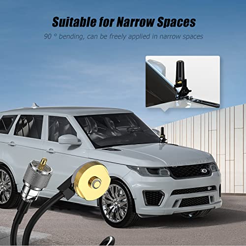 Ancable NMO Antenna Cable, Low Profile NMO Antenna Mount to UHF PL259 Connector with 20 Feet RG58 Low Loss Coax Cable for CB Ham UHF VHF Yaesu Vertex Kenwood Mobile Cellular Trucker - Image 2