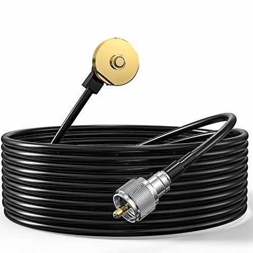 Ancable NMO Antenna Cable, Low Profile NMO Antenna Mount to UHF PL259 Connector with 20 Feet RG58 Low Loss Coax Cable for CB Ham UHF VHF Yaesu Vertex Kenwood Mobile Cellular Trucker - Image 1