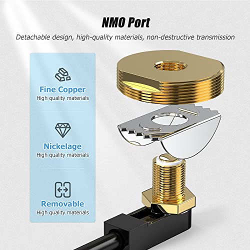 Ancable NMO Antenna Cable, Low Profile NMO Antenna Mount to UHF PL259 Connector with 20 Feet RG58 Low Loss Coax Cable for CB Ham UHF VHF Yaesu Vertex Kenwood Mobile Cellular Trucker - Image 4