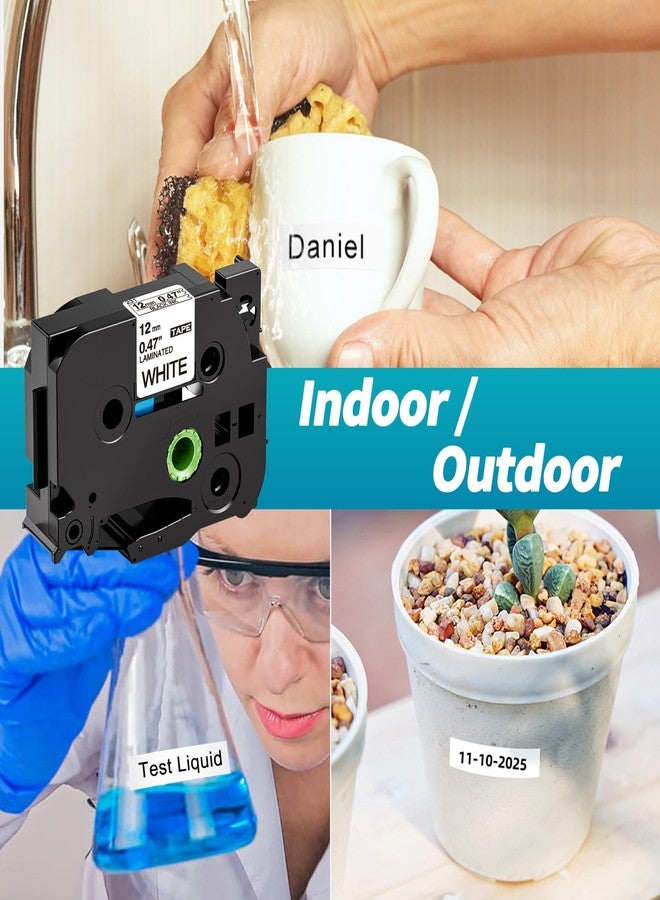 يونيستار شريط لاصق متوافق مع طابعة الملصقات Brother P touch TZe-231، خرطوشة مغلفة، أسود على أبيض، 0.47 بوصة (12 مم) × 8 أمتار (26.2 قدم)، عبوة من 10 قطع - Image 4