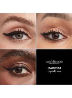 bareMinerals bareMinerals Maximist Liquid Eyeliner, Highly Pigmented Black Waterproof Eyeliner, Smudge-Proof Wear, Flexible Liquid Eyeliner Pen, Talc-Free, Vegan  - Image 4