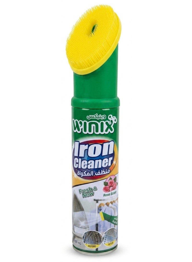 Winix Iron Soleplate Cleaner Aerosol Spray with Scrubber Cap, Fresh Rose Scented, 400ml - Image 1
