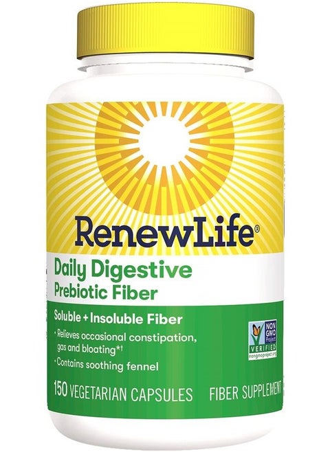 Adult Daily Digestive Prebiotic Fiber, 150 Vegetarian Capsules (Package May Vary) (Package May Vary)