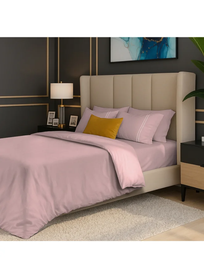 MULBERRY LIVING 100% Cotton -250 TC Serenity Solids King Size(260 x 240 cms) Duvet Cover - Cameo Rose