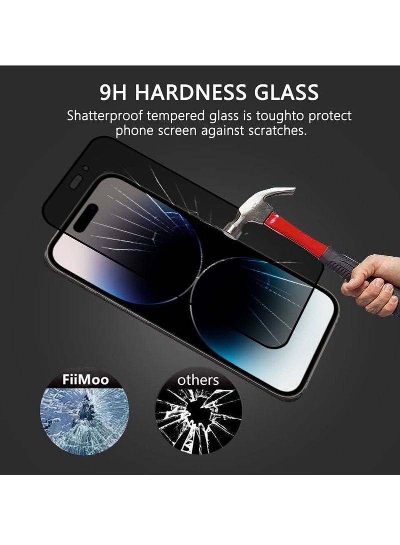 BORTONY Privacy Full Coverage Screen Protector for iPhone 14 Pro Max 6.7-Inch Anti-Spy Tempered Glass Film Edge to Edge Protection Case Friendly 2-Pack - Image 3