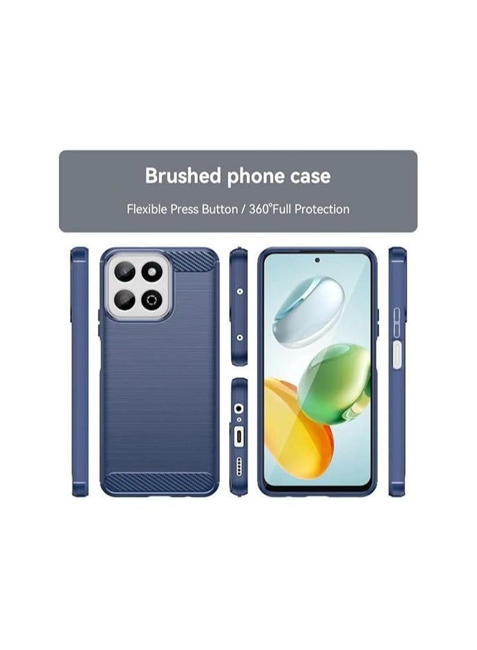 Case Compatible with Honor X7c Case, Carbon Fiber Brushed TPU Shock-Absorption Silicone Anti-Scratch Shockproof Protective Cover for Honor X7c - Image 2