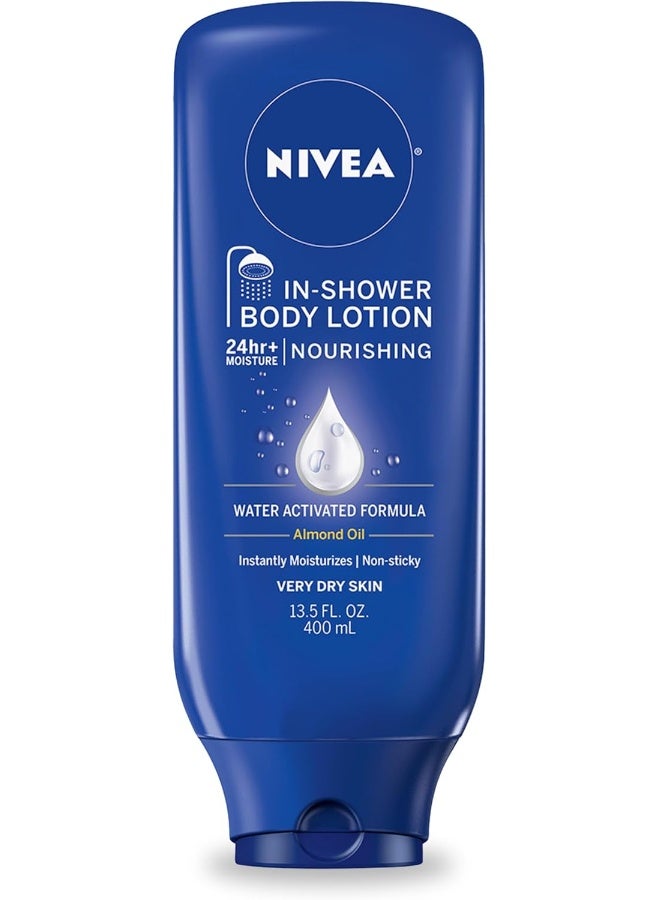 Nivea لوشن مرطب في الحمام، لوشن للجسم للبشرة الجافة، زجاجة 13.5 أونصة سائلة - Image 1