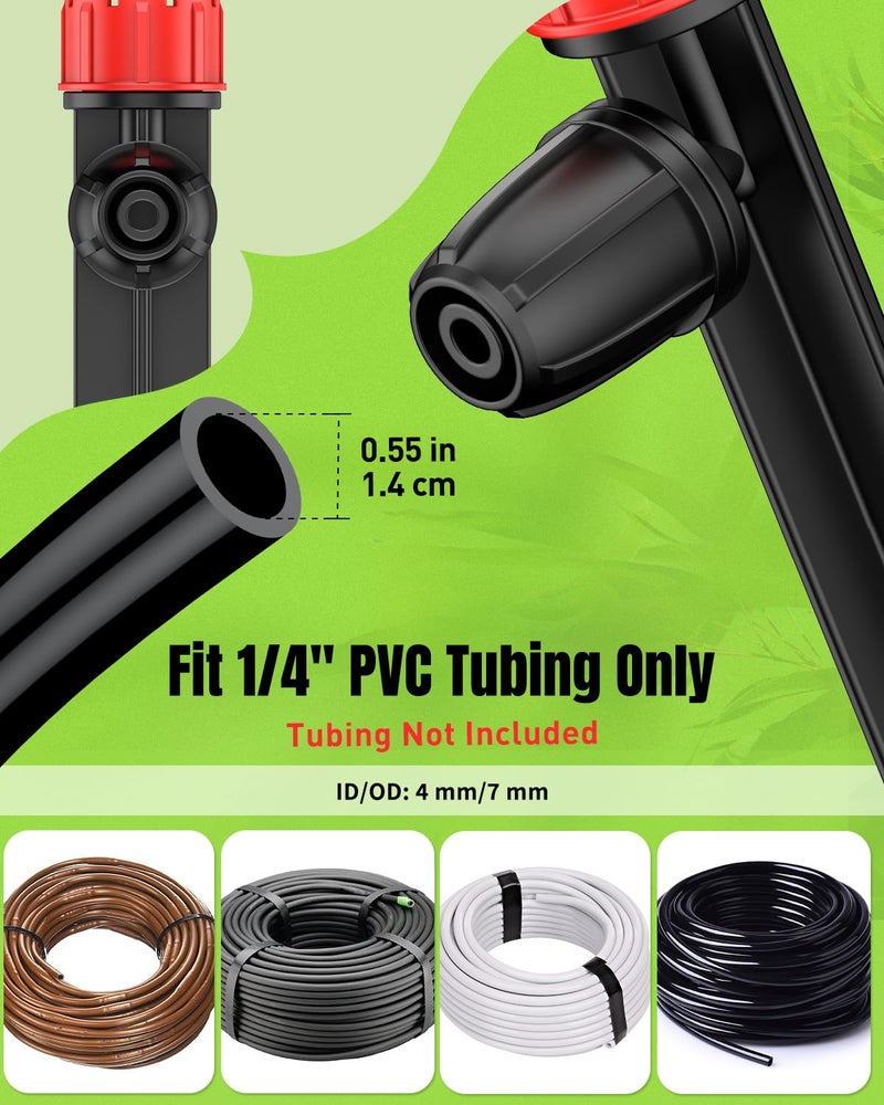 Pawfly 30 Pcs Drip Emitters for 1/4" Drip Irrigation Tubing, Drip Irrigation Emitters Sprinkler Heads with Adjustable 360 Degree Water Flow, Garden Drippers for Plants Watering System - Image 3