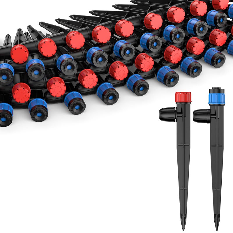 Pawfly 30 Pcs Drip Emitters for 1/4" Drip Irrigation Tubing, Drip Irrigation Emitters Sprinkler Heads with Adjustable 360 Degree Water Flow, Garden Drippers for Plants Watering System - Image 1