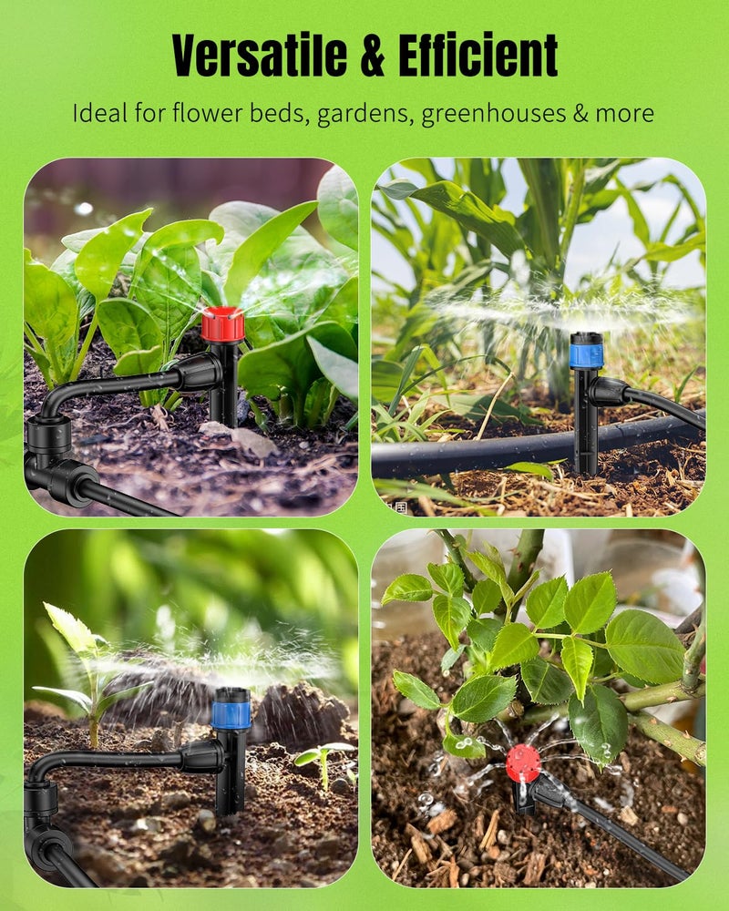 Pawfly 30 Pcs Drip Emitters for 1/4" Drip Irrigation Tubing, Drip Irrigation Emitters Sprinkler Heads with Adjustable 360 Degree Water Flow, Garden Drippers for Plants Watering System - Image 5