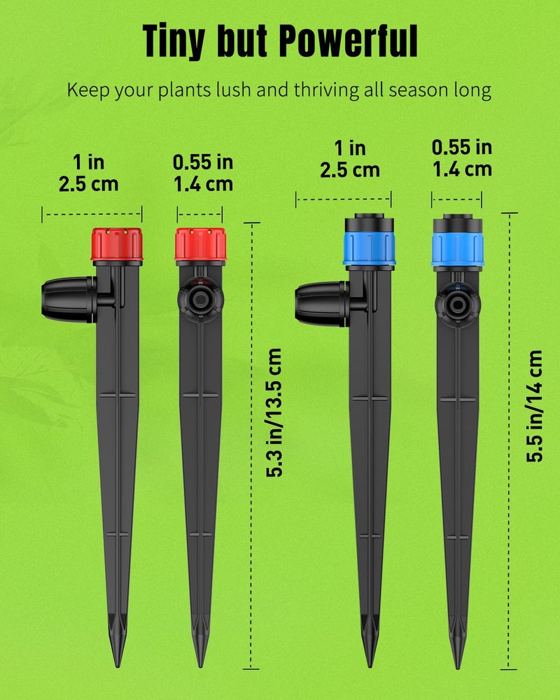 Pawfly 30 Pcs Drip Emitters for 1/4" Drip Irrigation Tubing, Drip Irrigation Emitters Sprinkler Heads with Adjustable 360 Degree Water Flow, Garden Drippers for Plants Watering System - Image 4