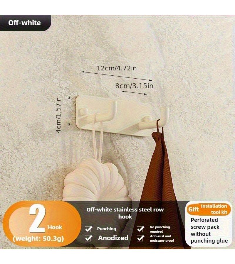 رمل أسود 4 خطافات حامل حائط متعدد الاستخدامات معلق فوق الباب منظم لتعليق الملابس والحقائب تخزين للمطبخ وغرفة النوم - Image 3