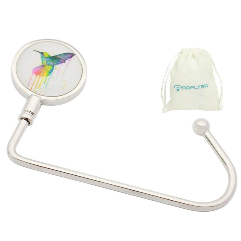 ROFLYER Purse Hook Hanger for Table Bar Long Handbag Hanger Bag Hanger with Velvet Pouch (Hummingbird) - Image 5