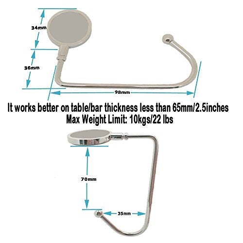 ROFLYER Purse Hook Hanger for Table Bar Long Handbag Hanger Bag Hanger with Velvet Pouch (Hummingbird) - Image 4
