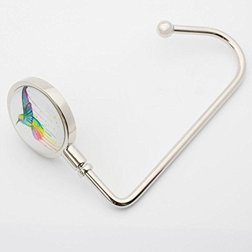 ROFLYER Purse Hook Hanger for Table Bar Long Handbag Hanger Bag Hanger with Velvet Pouch (Hummingbird) - Image 2