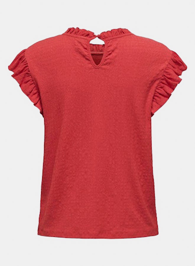 ONLY Womens Fallon Shortsleeve Frill Top - Image 2