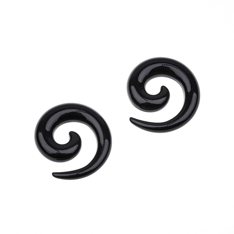 Memsion Ear Stretching Kit Gauges for Ears 54 Pieces 14G-00G Ear Gauges Expander Set Acrylic Ear Spiral Tapers and Plugs Body Earring Piercing Kits Black Color - Image 4