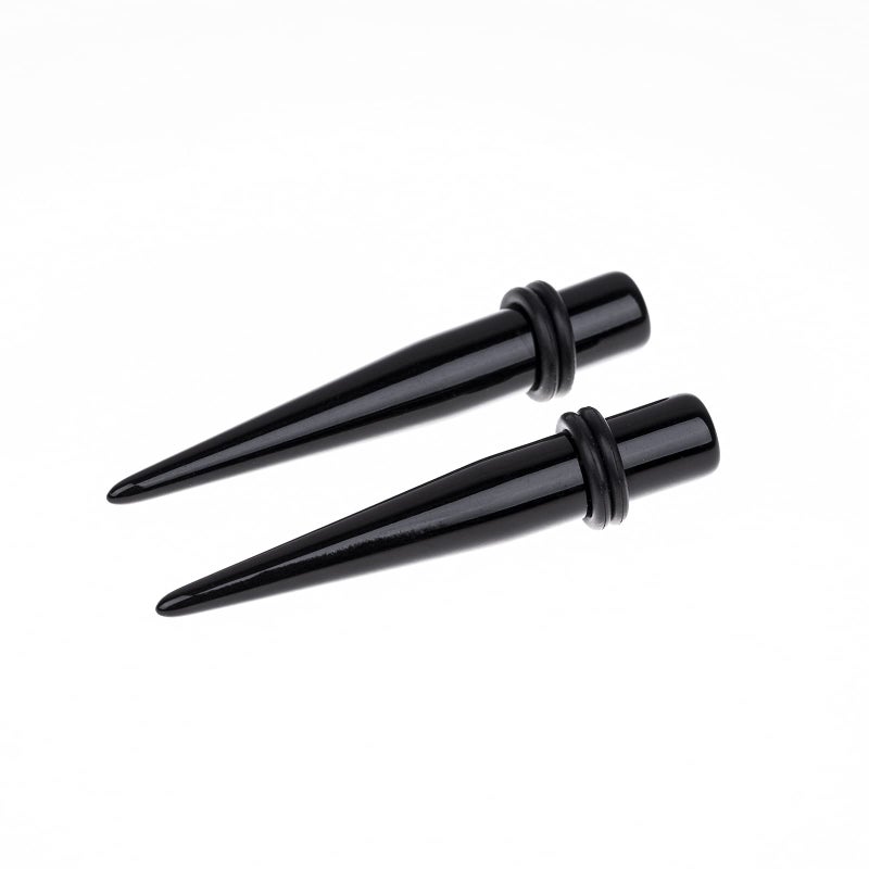 Memsion Ear Stretching Kit Gauges for Ears 54 Pieces 14G-00G Ear Gauges Expander Set Acrylic Ear Spiral Tapers and Plugs Body Earring Piercing Kits Black Color - Image 5