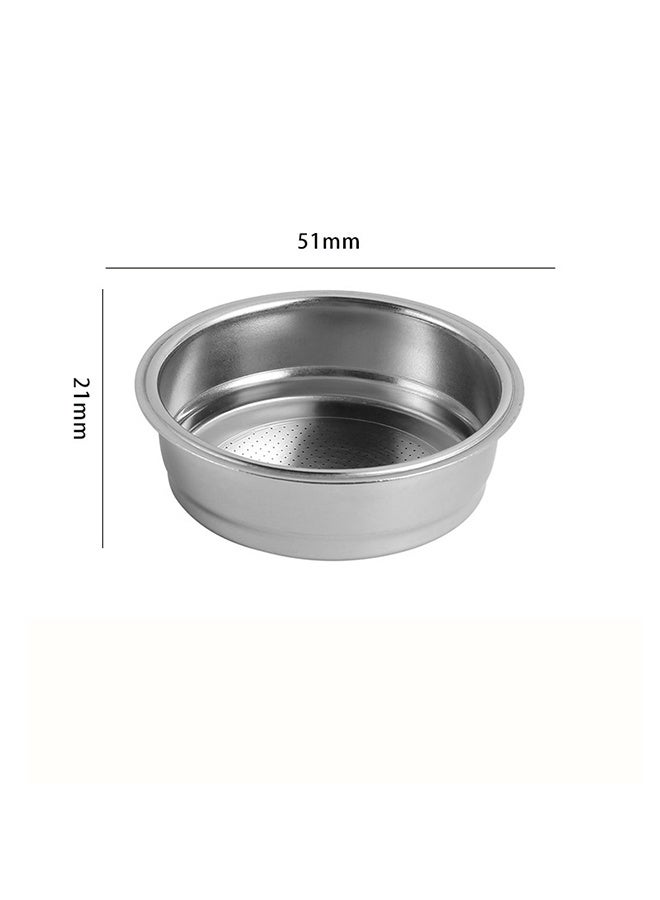 Coffee Espresso Filter Basket 51mm Stainless Steel Double Cup Powder Bowl Reusable  non-pressurized Porous 51MM - Image 1