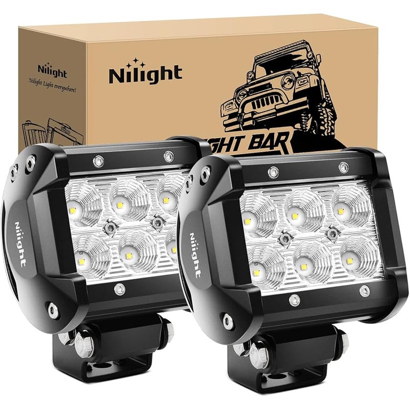 Nilight LED Trailer Lights, 2 Years Warranty 2PCS 18w Led Light 60001F-B - Image 1