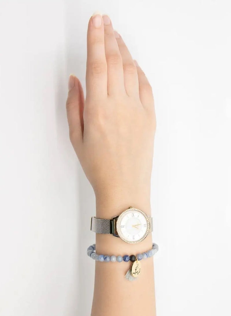 أم أم أيه من معدن الإنسان سبحة من خرز الأفنتورين - Image 4