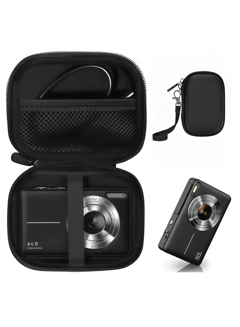 Blink CCD digital camera bag, can store SD card, spare battery, etc., suitable for CCD digital camera, travel portable cute small camera bag (black) - Image 1
