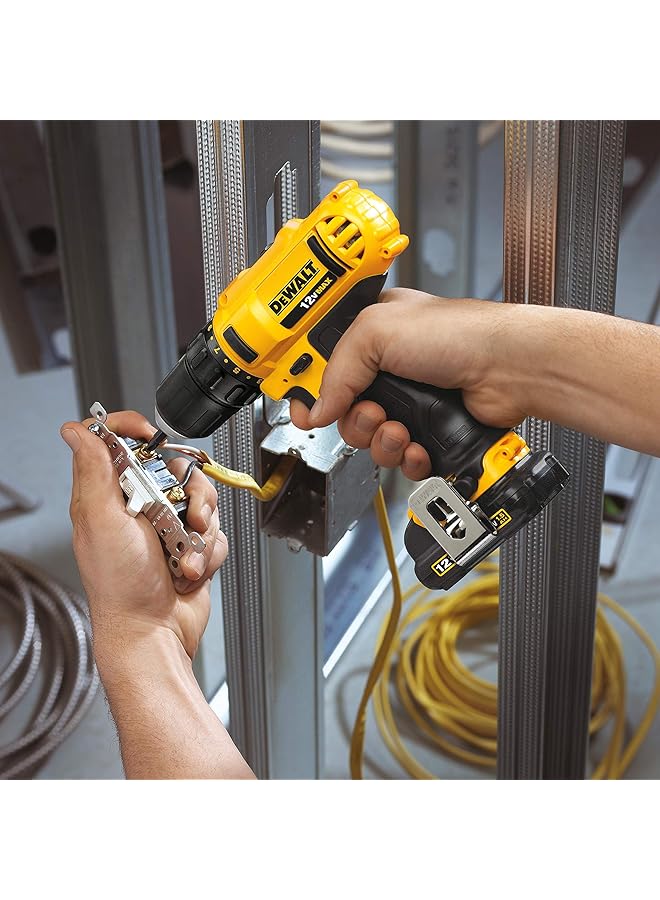 DEWALT 12V 10Mm Subcompact Drill Driver With Soft Bag Yellow Black Dcd710C2P B5 - Image 3