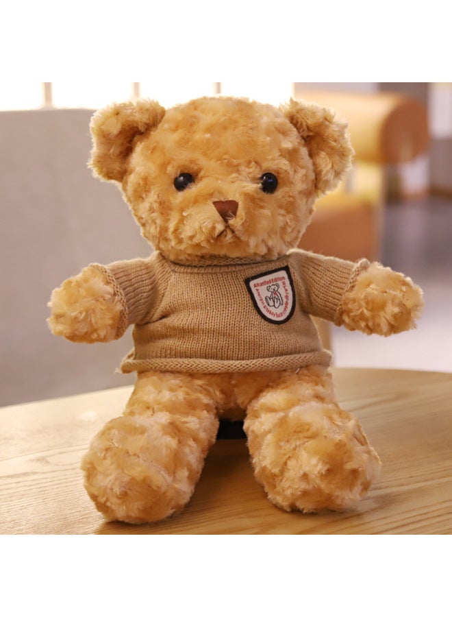 Cross Border Bear Doll Teddy Bear Plush Toy Gift Valentine's Day Gift Night Market Rings Doll Wholesale-Color:Brown Hoodie Rice Bear-Height:38cm + Gift Bag + String Lamp - Image 5